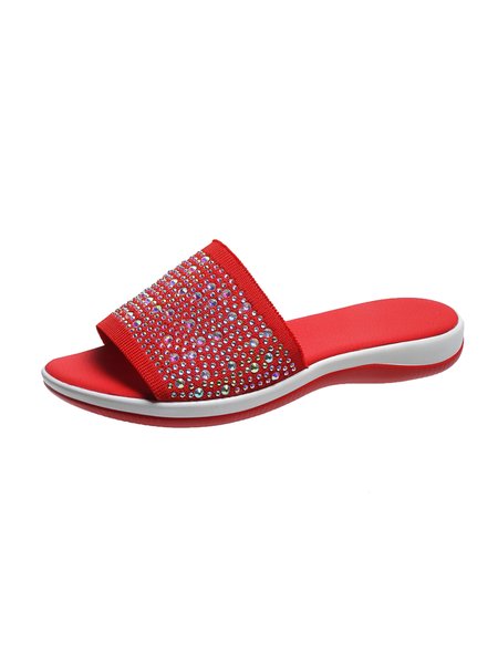 

JFN Rhinestone Casual Flyknit Sports Slippers, Red, Women Shoes>>Women's Shoes>>Women sandals Slippers