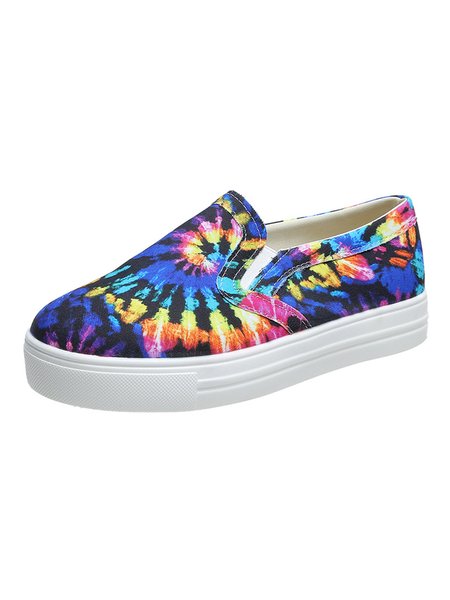

Colorful Tie-Dye Gradient Print Flats, As picture, Flats