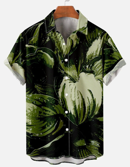 

Floral Vacation Short Sleeve Shirt, Green, Short Sleeves Shirts