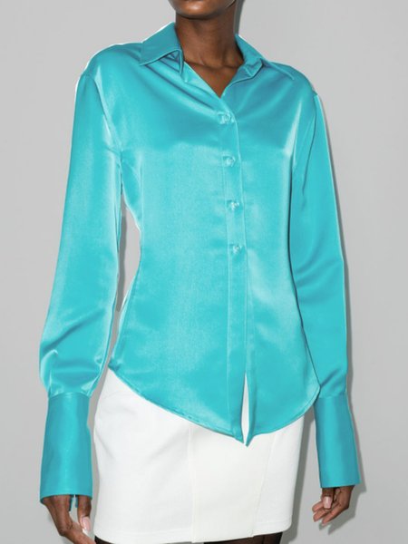 

Regular Fit Simple Shirt, Blue, Blouses and Shirts