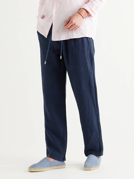 

Cotton And Linen Casual Casual Pants, Blue, Pants