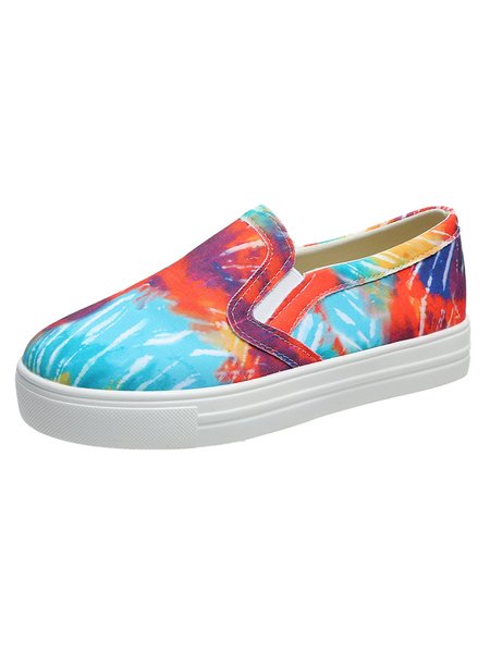 

JFN Colorful Tie-Dye Gradient Print Flats, As picture, Flats