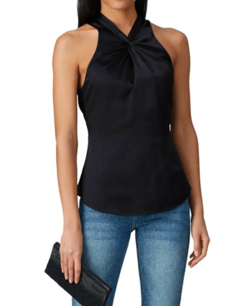 

Summer Lightweight V neck Elegant Short Sleeve Daily Tops, Black, Tanks and Camis