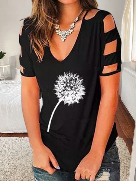 

Dandelion print designer hot knitted top for women, Multicolor, T-Shirts