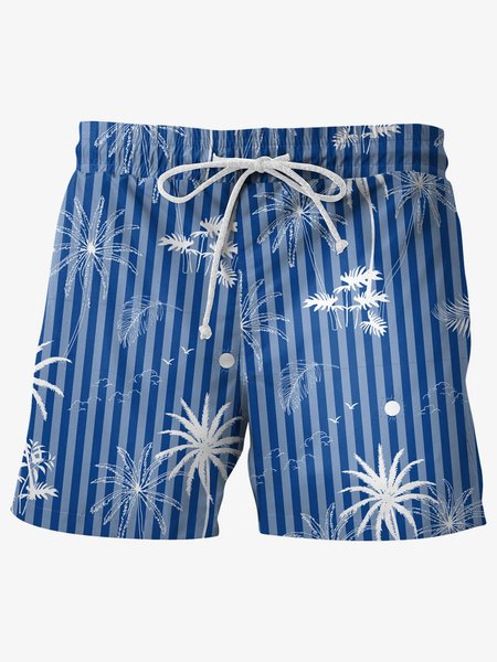 

Hawaiian Graphic Men's Casual Beach Shorts, Blue, Men's shorts