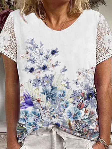 

Painted Vacation V Neck Short Sleeve T-Shirt, Multicolor, T-Shirts