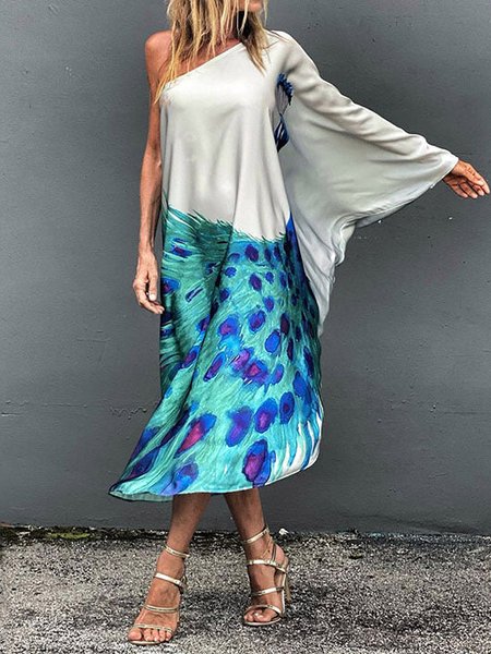 

Feather Short Sleeve Woven Dress, As picture, Summer Dresses