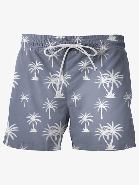 

Hawaiian Graphic Men's Casual Beach Shorts, Blue, Men's shorts