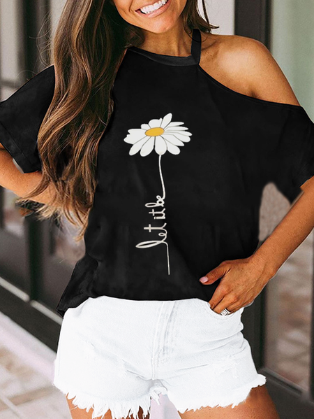 

Casual Short Sleeve T-Shirt, Black, T-Shirts