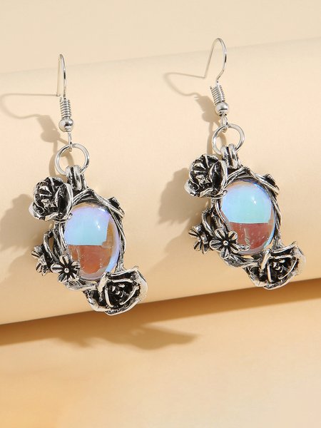 

Vintage Alloy Moonstone Earrings, As picture, Earrings