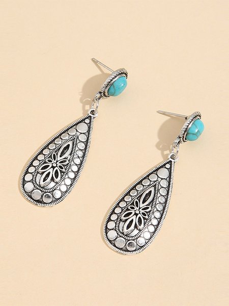 

JFN Vintage Ethnic Turquoise Earrings, As picture, Earrings