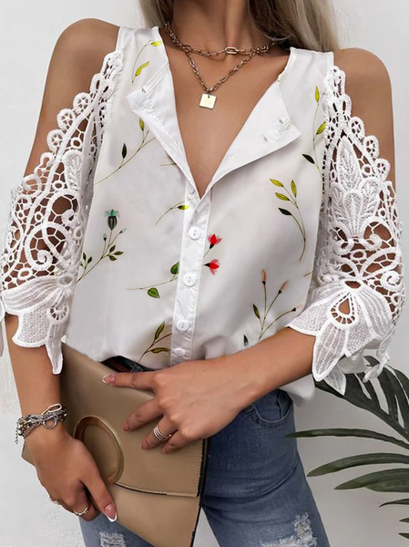 

Casual Short Sleeve Tops, Off white, Tops
