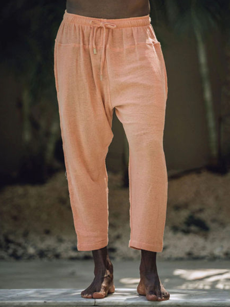 

Cotton And linen Style American Casual Basic Wild linen Trousers, As picture, Pants