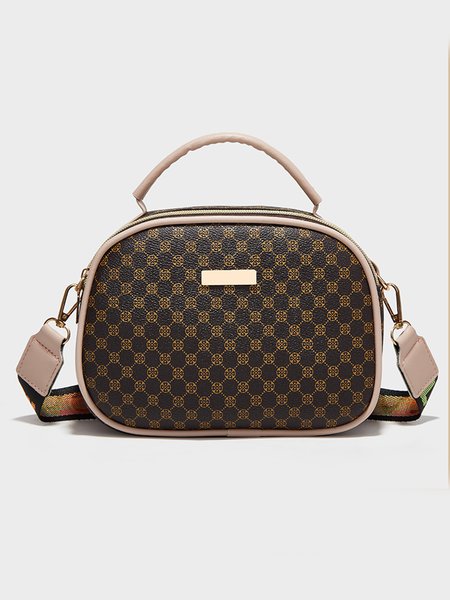 

Ladies Zip Double Pocket Letter Strap Large Capacity Crossbody Bag, Coffee, Bags