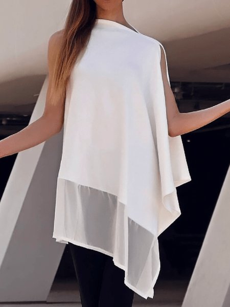 

Summer Lightweight High Stretch Boat Neck Short Sleeve Daily Tops, White, Tunics