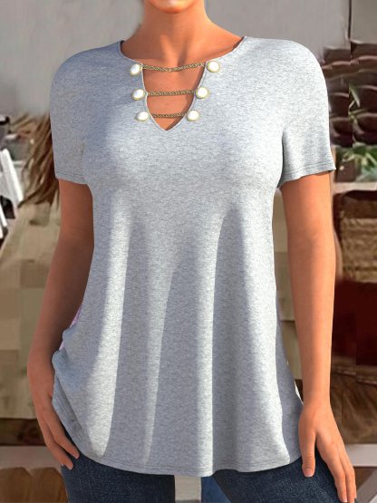 

Cotton Blends Basics Short Sleeve T-Shirt, Gray, T-Shirts