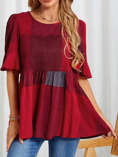 

Casual Short Sleeve Tops, Red, Shirts & Blouses