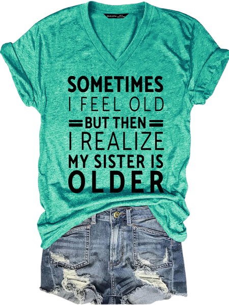 

Letter Casual Regular Fit Short Sleeve T-Shirt, Green, T-shirts