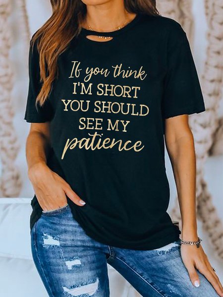 

Letter print designer hot style women's knitted T-shirt, Black, T-Shirts