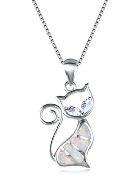 

JFN Opal Alloy Necklace, White, Necklaces