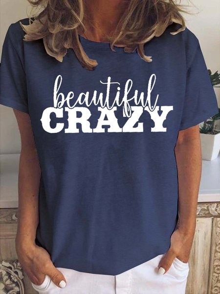 

Beautiful Crazy Women's Short Sleeve T-Shirt, Deep blue, T-shirts