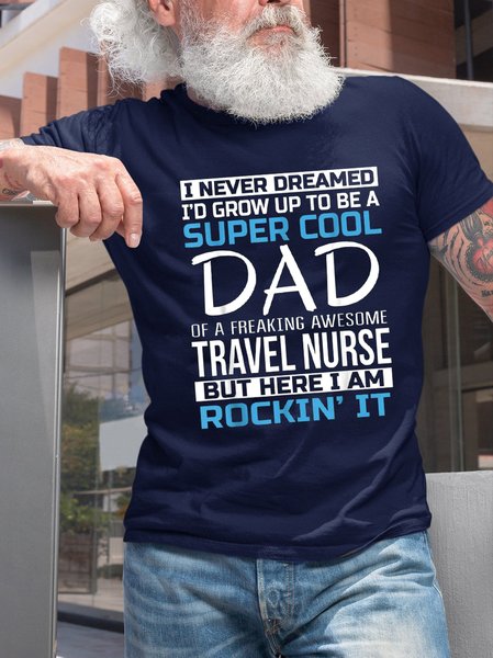 

Men's Super Cool Dad Of Travel Nurse T-Shirt, Purplish blue, T-shirts