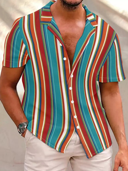 

Hawaii Stripe Casual Short sleeve shirt, As picture, Short Sleeves Shirts