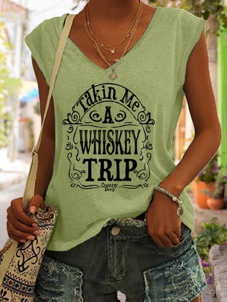 

Takin Me A Whiskey Trip Women's Tank, Green, Tank Tops