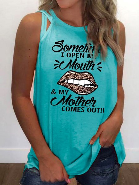 

Text Print Casual Designer Hot Style Ladies Knit Top, Multicolor, Tanks & Camis