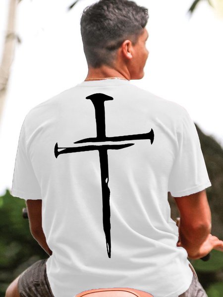 

Cross Faith Casual Short Sleeve T-Shirt, White, T-shirts