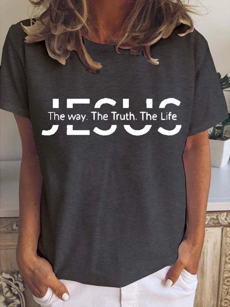 

Jesus Women's Short Sleeve T-Shirt, Deep gray, T-shirts