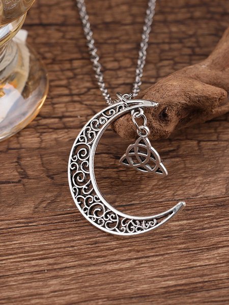 

Vintage Alloy Moon Necklace, As picture, Necklaces