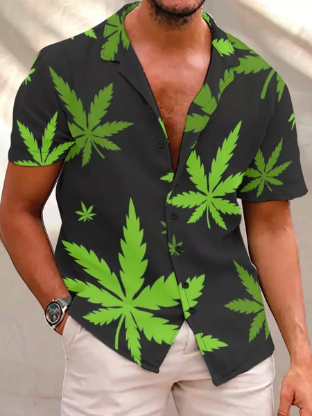 

Funny Print Casual Short Sleeve Short sleeve shirt, As picture, Short Sleeves Shirts