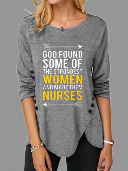 

God Made Them Nurses Funny Nurses Week Shirt, Gray, Long sleeves