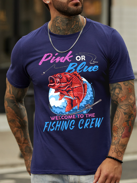 

Pink Or Blue Welcome To The Fishing Crew Funny T-shirt, Purplish blue, T-shirts