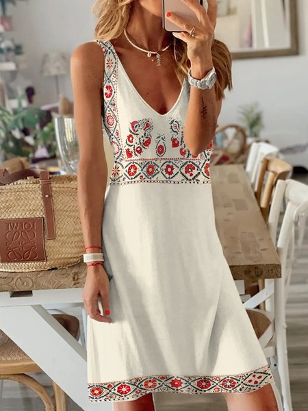 

Vacation V Neck Floral Short Sleeve Knit Dress, Apricot, Dresses