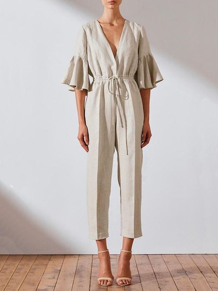 

Cotton Vacation Jumpsuit & Romper, Khaki, Jumpsuits