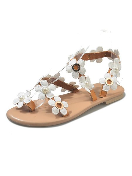 

White Pearl Floral Bridal Wedding Sandals, Sandals