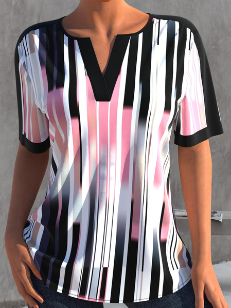 

Color Block Short Sleeve T-Shirt, Multicolor, T-Shirts