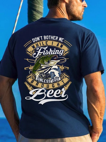 

Unless You Brought Beer Funny Fishing T-shirt, Purplish blue, T-shirts