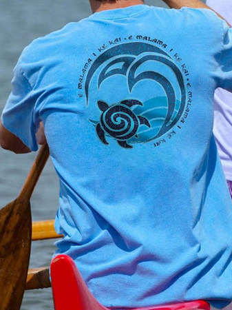 

Men's Turtle Print Tee, Blue, T-Shirts