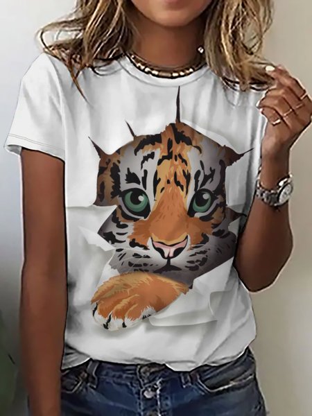 

Tiger Women's Short Sleeve T-Shirt, As picture, T-shirts