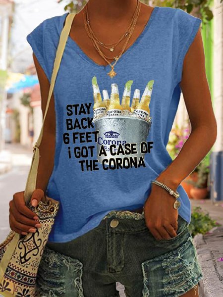 

Stay Back 6 Feet Women's Tank, Blue, Tank Tops