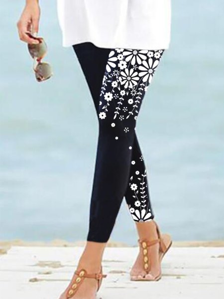 

Floral West Styles/Cows Leggings, Gray, Leggings