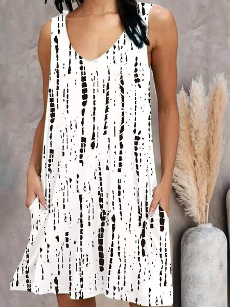 

Regular Fit V Neck Ombre Sleeveless Knitting Dresses, Multicolor, Mini Dresses