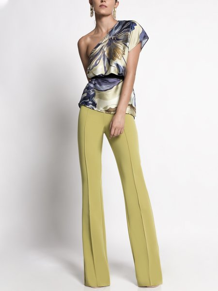 

Floral Elegant Regular Fit Two Piece Set, Multicolor, Pants Set