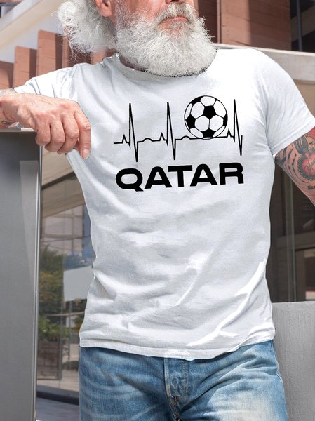 

Qatar Football World Cup 2022Short Sleeve T-Shirt, White, T-shirts