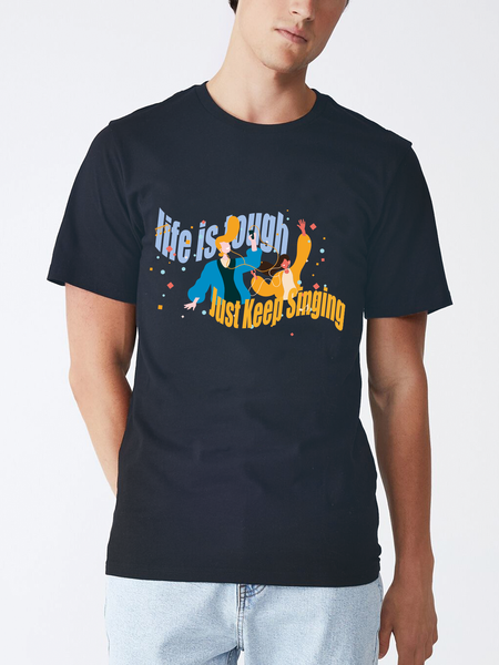 

Enjoy Life Music Crew Neck Short Sleeve T-Shirt, Dark blue, T-shirts