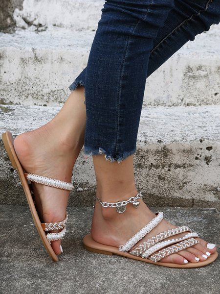 

White Lace Strap Wedding Flip-Flops, Sandals & Slippers