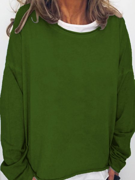 

Women's Crew Neck Long Sleeve Sweatshirt, Green, Hoodies&Sweatshirts